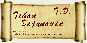 Tihon Dejanović vizit kartica